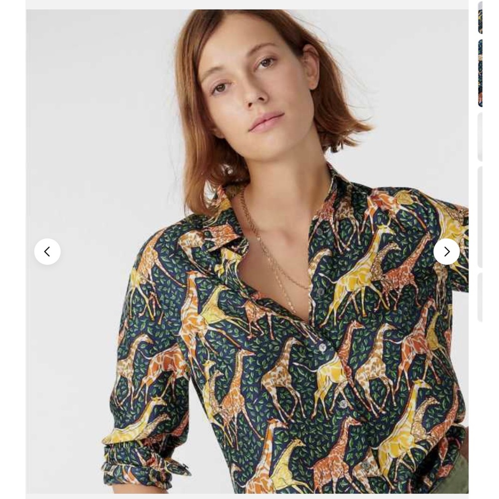 J crew silk button up